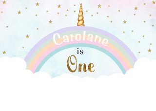 Unicorn Party Backdrop For Kids Custom Name Age Newborn Baby Shower 1st Birthday Backgrounds Photocall 7x5FT Vinyl