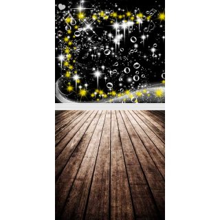 Shining Gold Stars Moon Backdrop Wood Floor Photography Background for Photo Booth Studio Photo Props