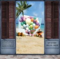 Summer Beach Ocean Theme Party Photography Backdrop with Door Seaside Room Event Background for Photo Studio