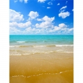 Summer Beach Photography Backdrop with Blue Sky Clouds Background for Theme Party Banner Photo Booth Backdrop