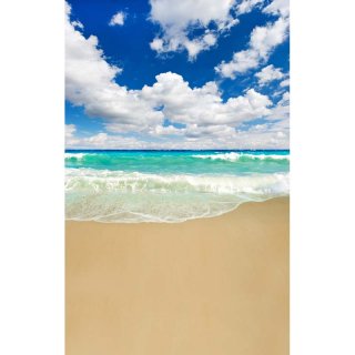 Summer Beach Photography Backdrop with Blue Sky Clouds Background for Theme Party Banner Photo Booth Backdrop