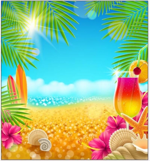 Summer Party Photography backdrop Tropical Beach backdrops for photo Studio Nature Theme Background