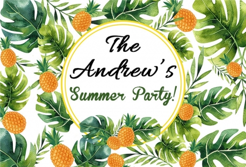 Summer Pineapple Party Photography Backdrop for Kids Birthday Baby Shower Custonized Photo Background for Outdoor Party 