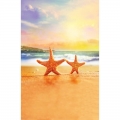 Sunset Landscape Party Backdrop with Starfish Beach Theme Background for Kids Birthday Nature Backdrops for Photo Studio