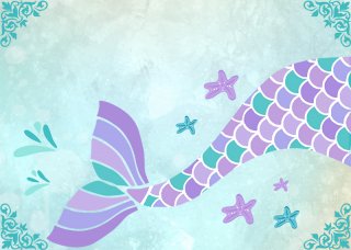 Girls Mermaid Birthday Party Backdrop Photo Studio Props Custom Name Mint Theme Backgrounds