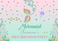 Pink And Mint Theme Glitter Mermaid Backdrop For Photo Studio Little Stars Girls Newborn Baby Shower Backgrounds Vinyl