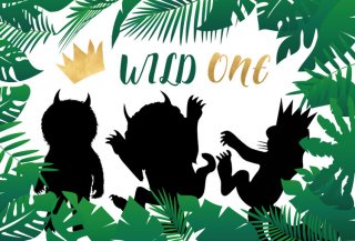 Green Jungle Wild One Birthday Backdrops for Kids Custom 1st Birthday Banner Theme Party Background For Photo Studio