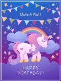 Unicorn Party Photography Backdrop Blue Purple Theme Rainbow Clouds Bunting Little Stars Backgrounds For Photo Studio 5x7 FT