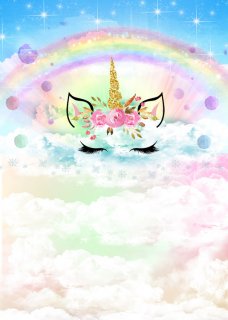 Unicorn Photography Backdrop for Theme Party Decoration Rainbow Theme Background for Newborn Baby Shower Girls Birthday Photo Studio Props