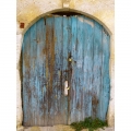 Vintage Blue Wood Door Photo Booth Backdrop Stone Wall Photography Background Photo Studio Props