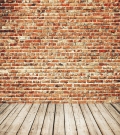 Vintage Red Brick Wall Photography Backdrops for Photo Booth Wood Floor Background