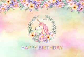 Vinyl Photography Backdrop Happy Birthday Unicorn Dream Children Background for Baby Shower Photo Studio Props