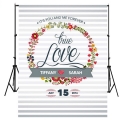 Wedding Photography Backdrop with Wreath Customizen Background for Party Decoration Vinyl Polyester Fabric