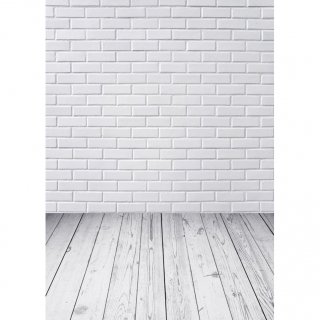 White Brick Wall Vinyl Photography Background For Studio Photo Props Wood Floor Photographic Backdrop