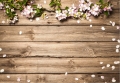 Wood Wall Photo Backdrop with Flowers Portrait Photography Background for Photo Sthdio Kids Birthday Vinyl Fabric